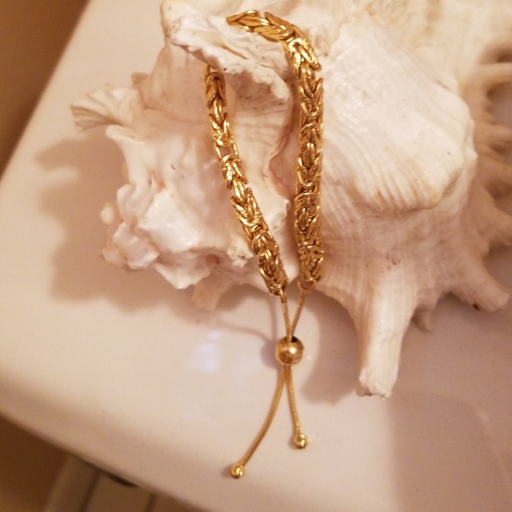 Gold over bronze Byzantine adjustable bracelet